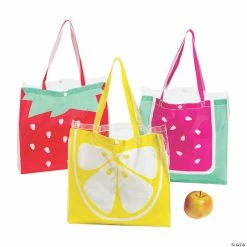 Best reviews of 🎁 12" x 12" Medium Transparent Fruit Vinyl Tote Bags - 12 Pc. 🌟