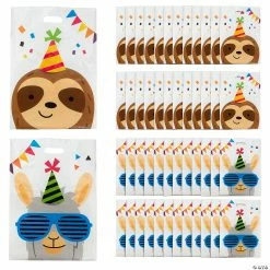 Outlet ⭐ 12" x 17" Large Plastic Party Animal Goody Bags - 50 Pc. 🧨
