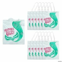 Hot Sale π― 15" x 17" Large Mermaid Sparkle Clear Vinyl Tote Bags - 12 Pc. π