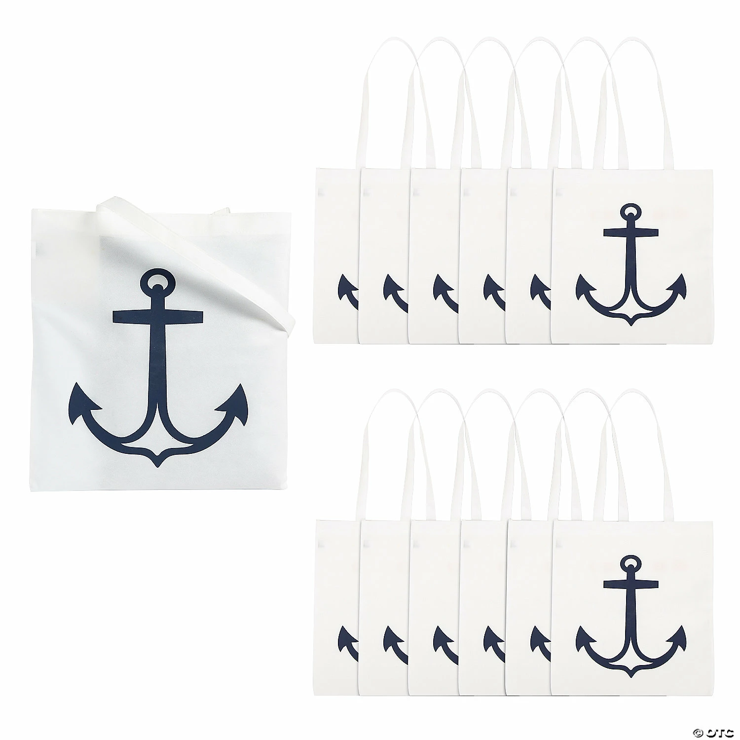 Buy ❤️ 15" x 17" Large Nonwoven White Anchor Tote Bags - 12 Pc. ⭐ 3 Buy ❤️ 15" x 17" Large Nonwoven White Anchor Tote Bags - 12 Pc. ⭐