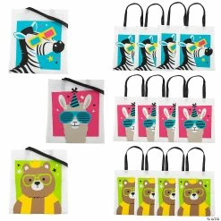 Budget π 15" x 17" Large Party Animal Nonwoven Tote Bags - 12 Pc. βοΈ
