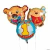 Cheap ⌛ 1st 🎂 Birthday Bear Mylar Balloonst - 3 Pc. 🎁