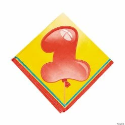 Deals 😉 1st 🥳 Birthday Bear Number 1 Balloon Luncheon Napkins - 16 Pc. 🔔