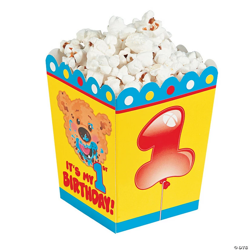 New β 1st π Birthday Bear Popcorn Boxes π 3 New β 1st π Birthday Bear Popcorn Boxes π