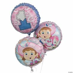 Cheapest 🧨 1st 🥳 Birthday Cowgirl 18" Mylar Balloons - 3 Pc. ⌛