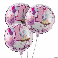 Best deal ✨ 1st 🎂 Birthday Cupcake Sprinkles 18" Mylar Balloon Set - 3 Pc. 🧨