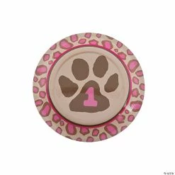 Promo 🔥 1st 🥳 Birthday Party Cheetah Print Paper Dessert Plates - 8 Ct. 🎁