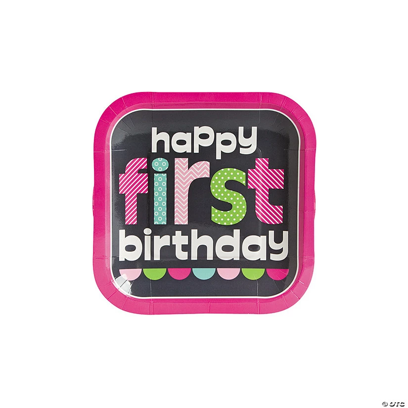 Best Pirce π 1st π₯³ Birthday Party Pink Chalkboard Square Paper Dessert Plates - 8 Ct. π 3 Best Pirce π 1st π₯³ Birthday Party Pink Chalkboard Square Paper Dessert Plates - 8 Ct. π