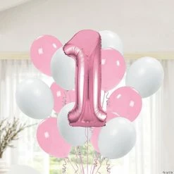 Budget 🌟 1st 🎂 Birthday Pink Balloon Bouquet - 26 Pc. 😍 -Deals Supplies Store 1st birthday pink balloon bouquet 26 pc 13966779 a03