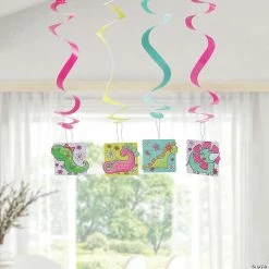 Budget ❤️ 27 1/2" Girl Dinosaur Party Hanging Swirl Decorations - 12 Pc. 🥰 -Deals Supplies Store 27 1 2 girl dinosaur party hanging swirl decorations 12 pc 13930022 a02