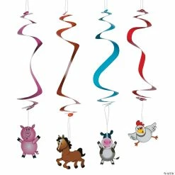 Best Pirce ✔️ 30" Farm Party Hanging Swirl Decorations - 12 Pc. 🧨