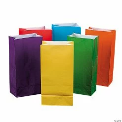 Outlet 🔥 5 " x 10' Bright Color Paper Goody Bags - 12 Pc. ⭐