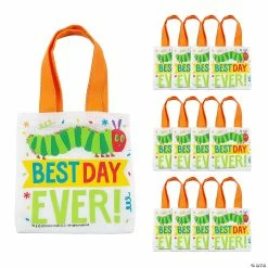 Promo 😉 6 1/2" x 6" Mini Eric Carle’s The Very Hungry Caterpillar™ Nonwoven Tote Bags - 12 Pc. ❤️