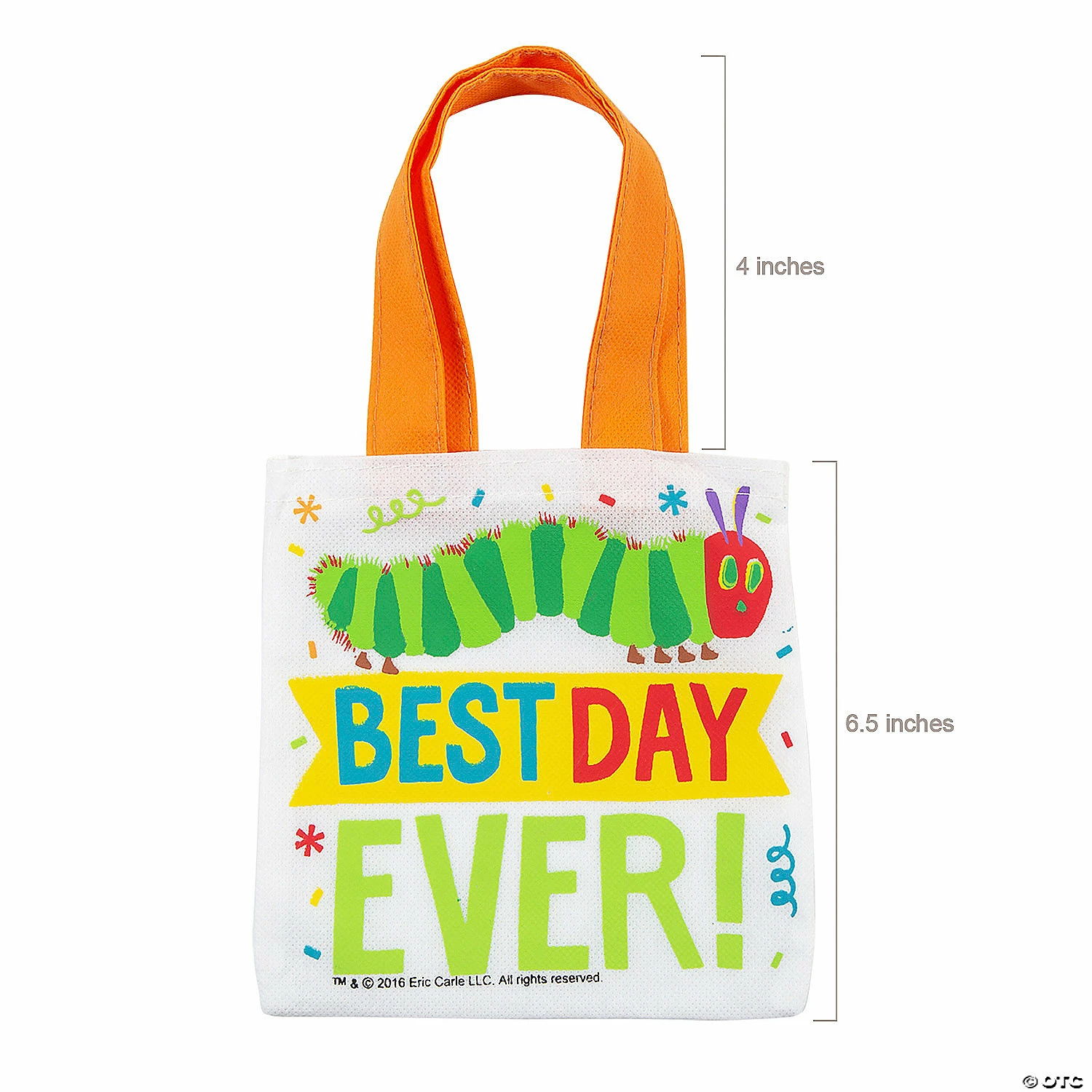 Promo 😉 6 1/2" x 6" Mini Eric Carle’s The Very Hungry Caterpillar™ Nonwoven Tote Bags - 12 Pc. ❤️ 4 Promo 😉 6 1/2" x 6" Mini Eric Carle’s The Very Hungry Caterpillar™ Nonwoven Tote Bags - 12 Pc. ❤️ - Image 2