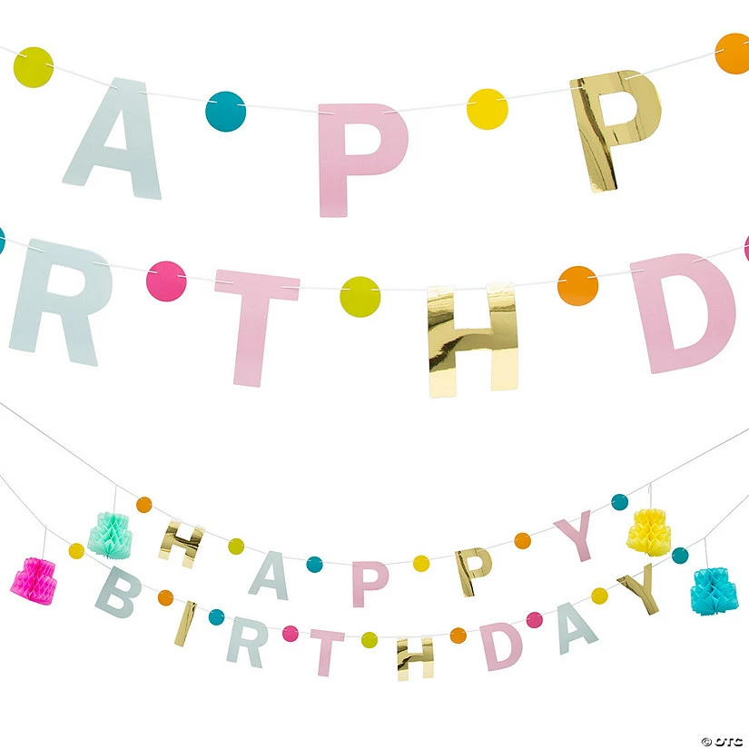 New ❤️ Birthday Cake Honeycomb Garland - 2 Pc. ❤️ 3 New ❤️ Birthday Cake Honeycomb Garland - 2 Pc. ❤️