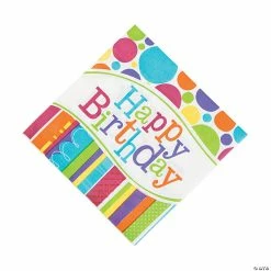 Cheapest 🔥 Bright & Bold 🥳 Birthday Luncheon Napkins - 16 Pc. 👍