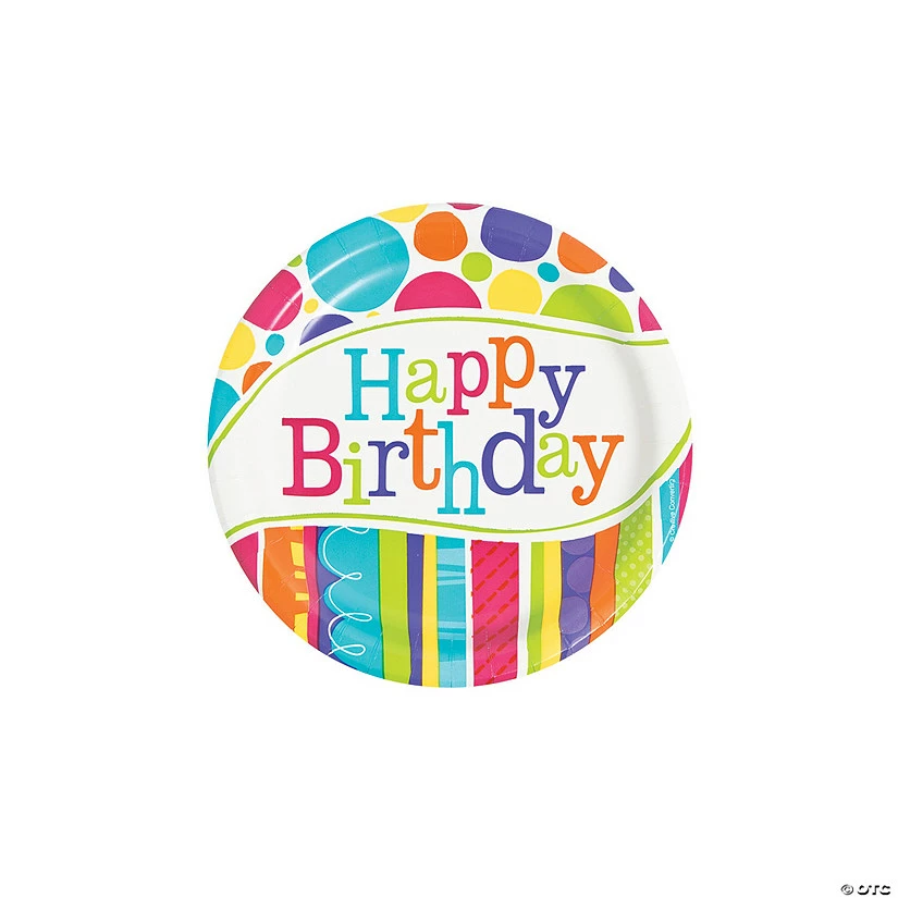 Brand new π Bright & Bold Happy π Birthday Party Paper Dessert Plates - 8 Ct. π 3 Brand new π Bright & Bold Happy π Birthday Party Paper Dessert Plates - 8 Ct. π