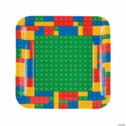 Buy 👏 Color Brick Party Paper Dinner Plates - 8 Ct. 🎁