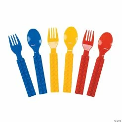 Best Pirce ๐ Color Brick Party Plastic Fork & Spoon Set - 16 Ct. ๐