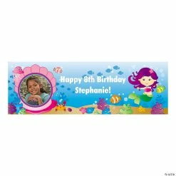 Top 10 🌟 Cute Mermaid Party Photo Custom Banner 💯
