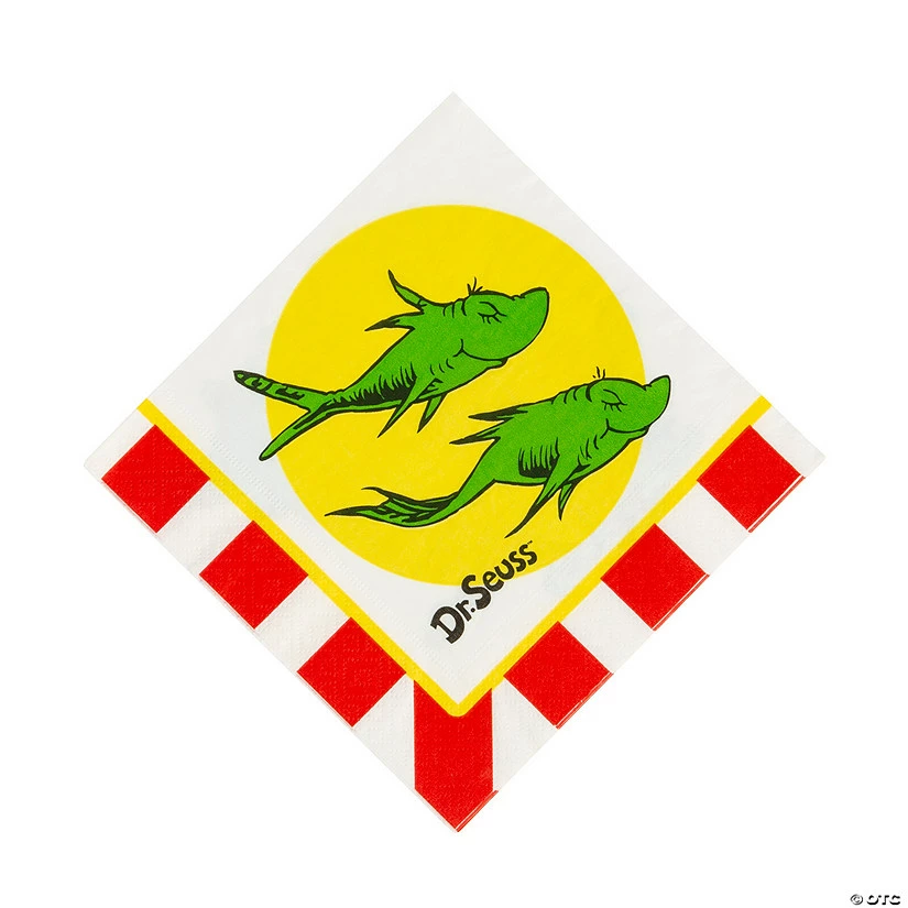 Cheapest ❤️ Dr. Seuss™ 🎂 Birthday Two Fish Luncheon Napkins - 16 Pc. 🎁 3 Cheapest ❤️ Dr. Seuss™ 🎂 Birthday Two Fish Luncheon Napkins - 16 Pc. 🎁
