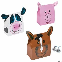 Wholesale 😀 Farm Animal Party Favor Boxes - 12 Pc. 😉