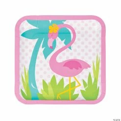 Deals 🤩 Flamingo Square Paper Dinner Plates - 8 Ct. 🎉