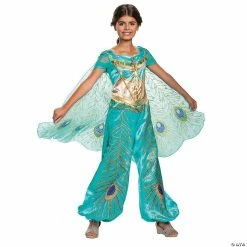 Outlet ⌛ Girl's Deluxe Aladdin™ Live Action Teal Jasmine Costume 🌟