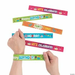 New 🛒 Happy 🥳 Birthday Slap Bracelets - 12 Pc. ⌛