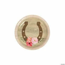 New 😍 Horse Party Horseshoe Paper Dessert Plates - 8 Ct. 💯