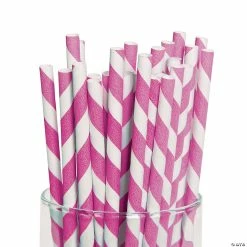 Budget 💯 Striped Paper Straws - 24 Pc. 👍