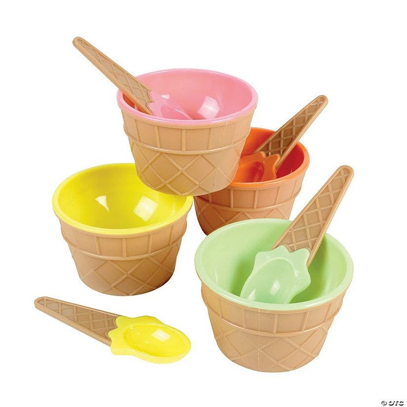 New 🧨 Ice Cream Dishes - 12 Pc. 🥰 3 New 🧨 Ice Cream Dishes - 12 Pc. 🥰