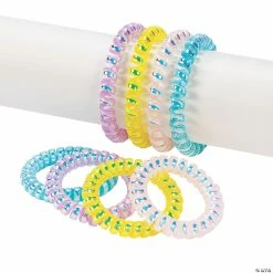 Best reviews of ⌛ Iridescent Phone Cord Spiral Bracelet Assortment - 12 Pc. 🔥
