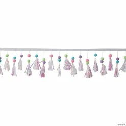 Wholesale 🎁 Iridescent Tassel Garland with Poms 🥰
