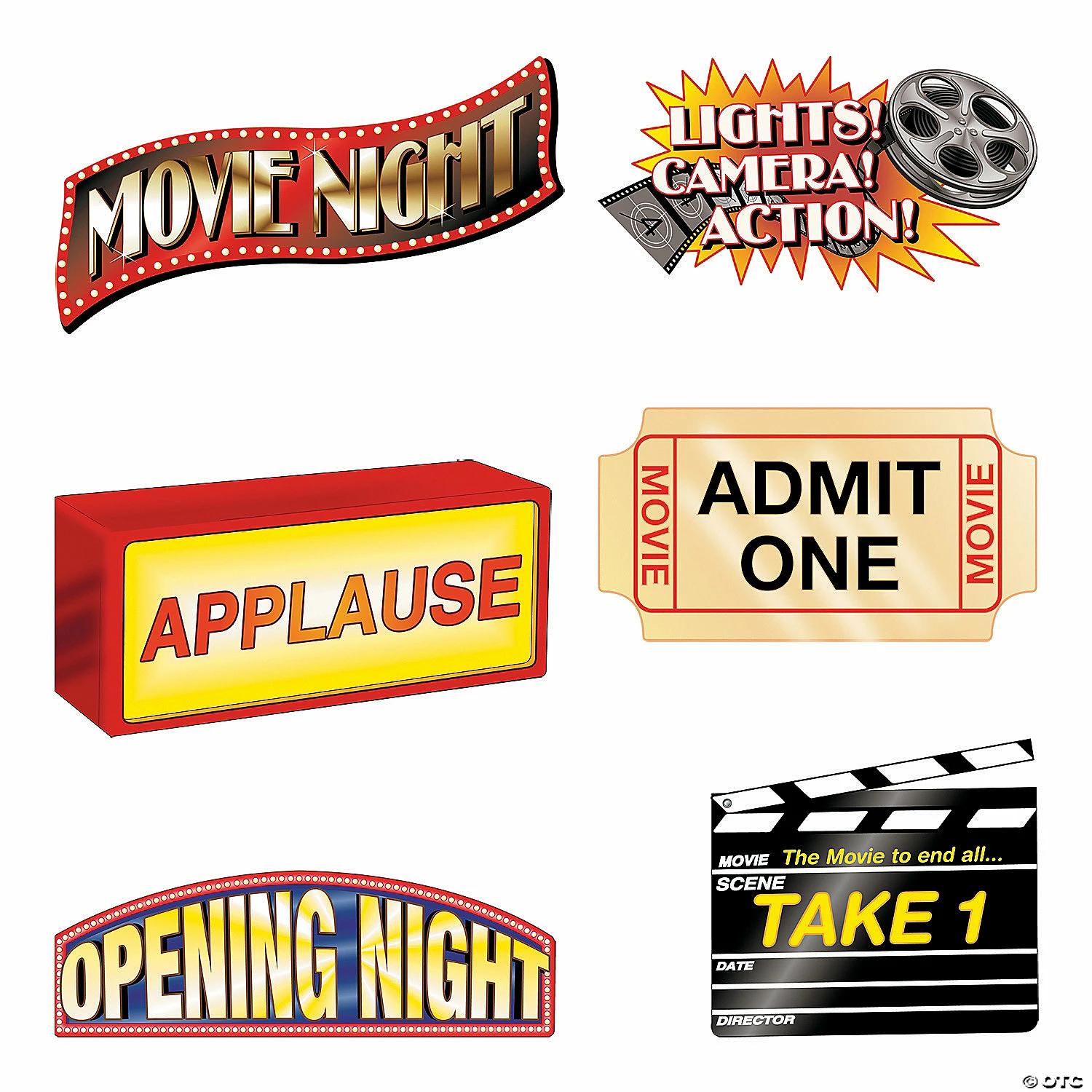 Budget ❤️ Jumbo Movie Night Cutouts - 6 Pc. ✔️ 3 Budget ❤️ Jumbo Movie Night Cutouts - 6 Pc. ✔️