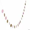 Budget ❤️ Light Pink & Gold Glitter Circle Garland 🤩