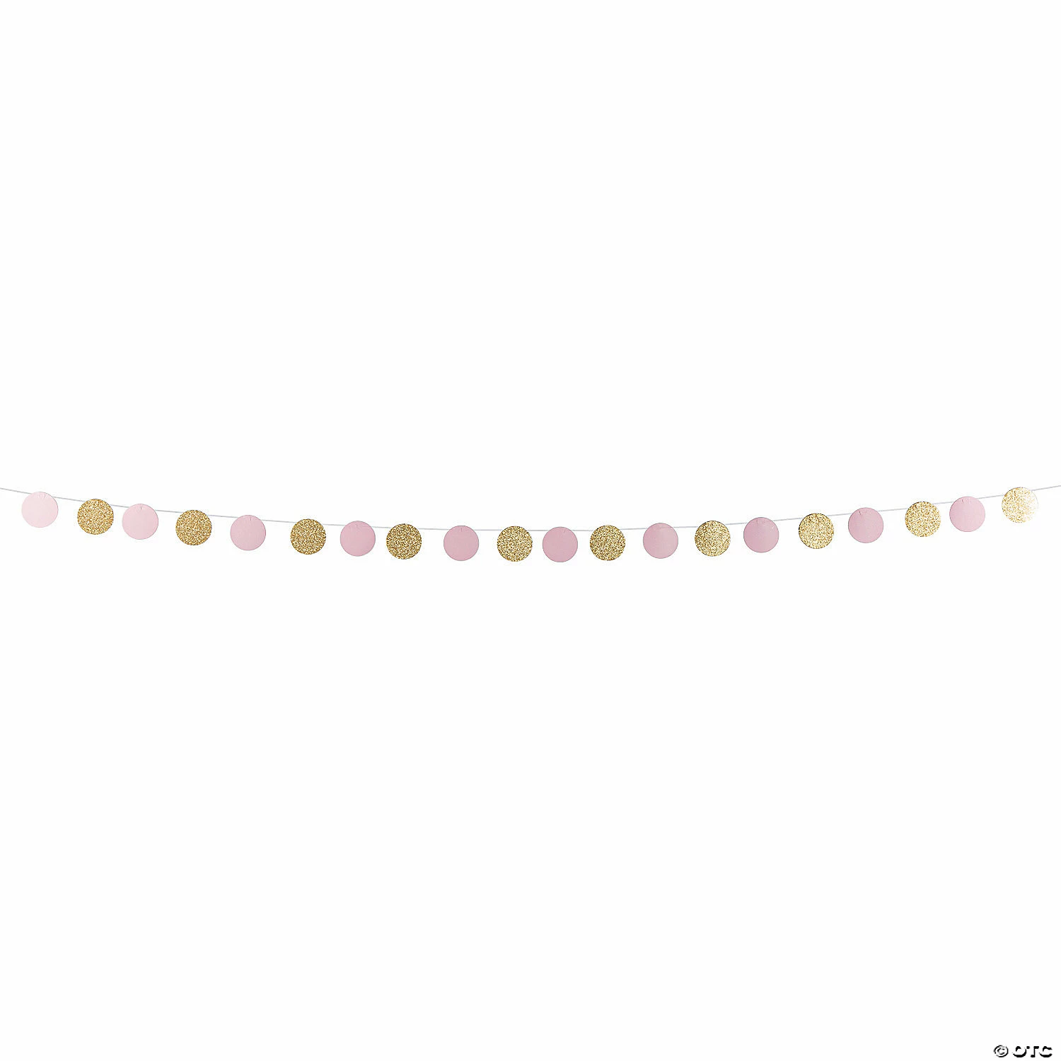 Budget β€οΈ Light Pink & Gold Glitter Circle Garland π€© 4 Budget β€οΈ Light Pink & Gold Glitter Circle Garland π€© - Image 2