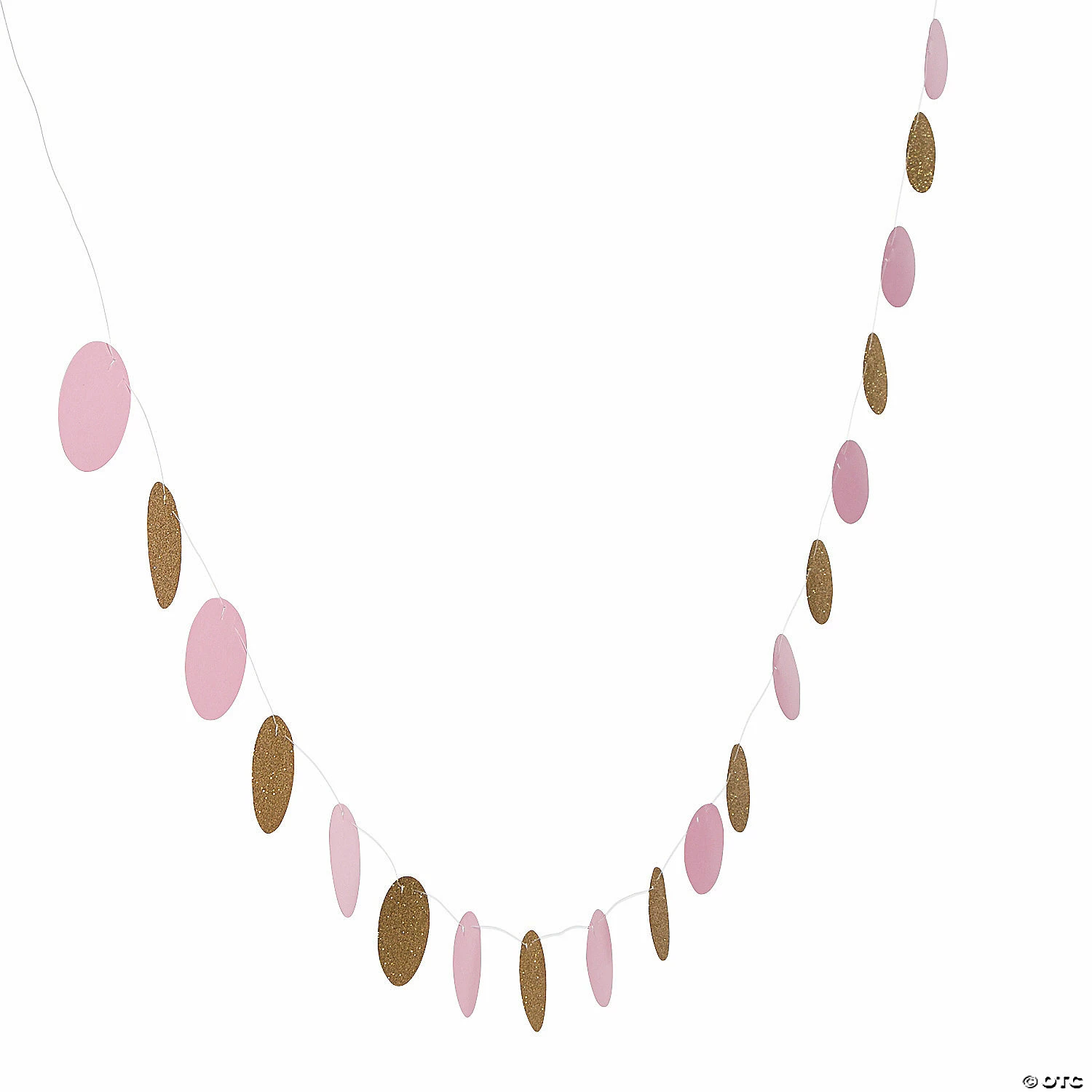 Budget β€οΈ Light Pink & Gold Glitter Circle Garland π€© 3 Budget β€οΈ Light Pink & Gold Glitter Circle Garland π€©