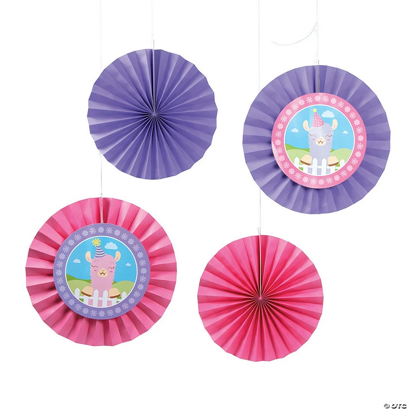 Wholesale π Lil' Llama 1st π Birthday Hanging Fans - 12 Pc. π 3 Wholesale π Lil' Llama 1st π Birthday Hanging Fans - 12 Pc. π