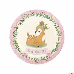 Cheap 🥰 Little Deer First 🎂 Birthday Paper Dinner Plates - 8 Ct. 😍