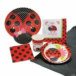 Budget 🔔 Little Ladybug Tableware Kit for 8 Guests 😍