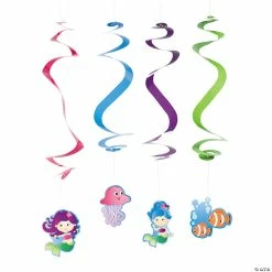 Cheapest 😉 Mermaid Party Hanging Swirl Decorations - 12 Pc. 🎉