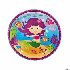Wholesale ✨ Mermaid Party Paper Dinner Plates - 8 Ct. 😀