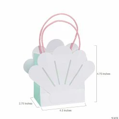 Cheap 🔔 Mermaid Shell Paper Gift Bags - 12 Pc. 🥰 -Deals Supplies Store mermaid shell paper gift bags 12 pc 13829910 a01