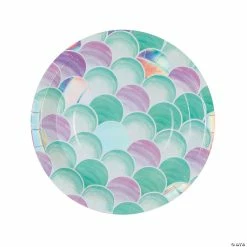 New 👏 Mermaid Sparkle Bubbles Paper Dinner Plates - 8 Ct. 🔔