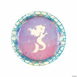 Budget ✨ Mermaid Sparkle Iridescent Dessert Paper Plates - 8 Ct. 😉