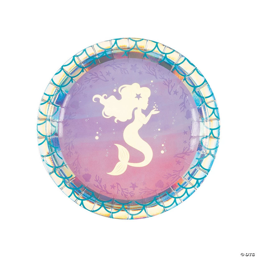 Budget โจ Mermaid Sparkle Iridescent Dessert Paper Plates - 8 Ct. ๐ 3 Budget โจ Mermaid Sparkle Iridescent Dessert Paper Plates - 8 Ct. ๐