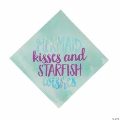 Cheap 💯 Mermaid Sparkle Kisses Iridescent Luncheon Napkins - 16 Pc. 😉