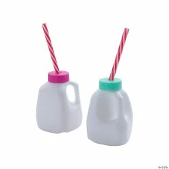 Best Sale โค๏ธ Mini Milk Carton-Shaped Cups with Straws - 12 Ct. โจ