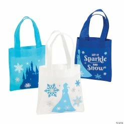 Deals 👍 Mini Winter Princess Tote Bags - 12 Pc. 🔥 -Deals Supplies Store mini winter princess tote bags 12 pc 13909466 a02